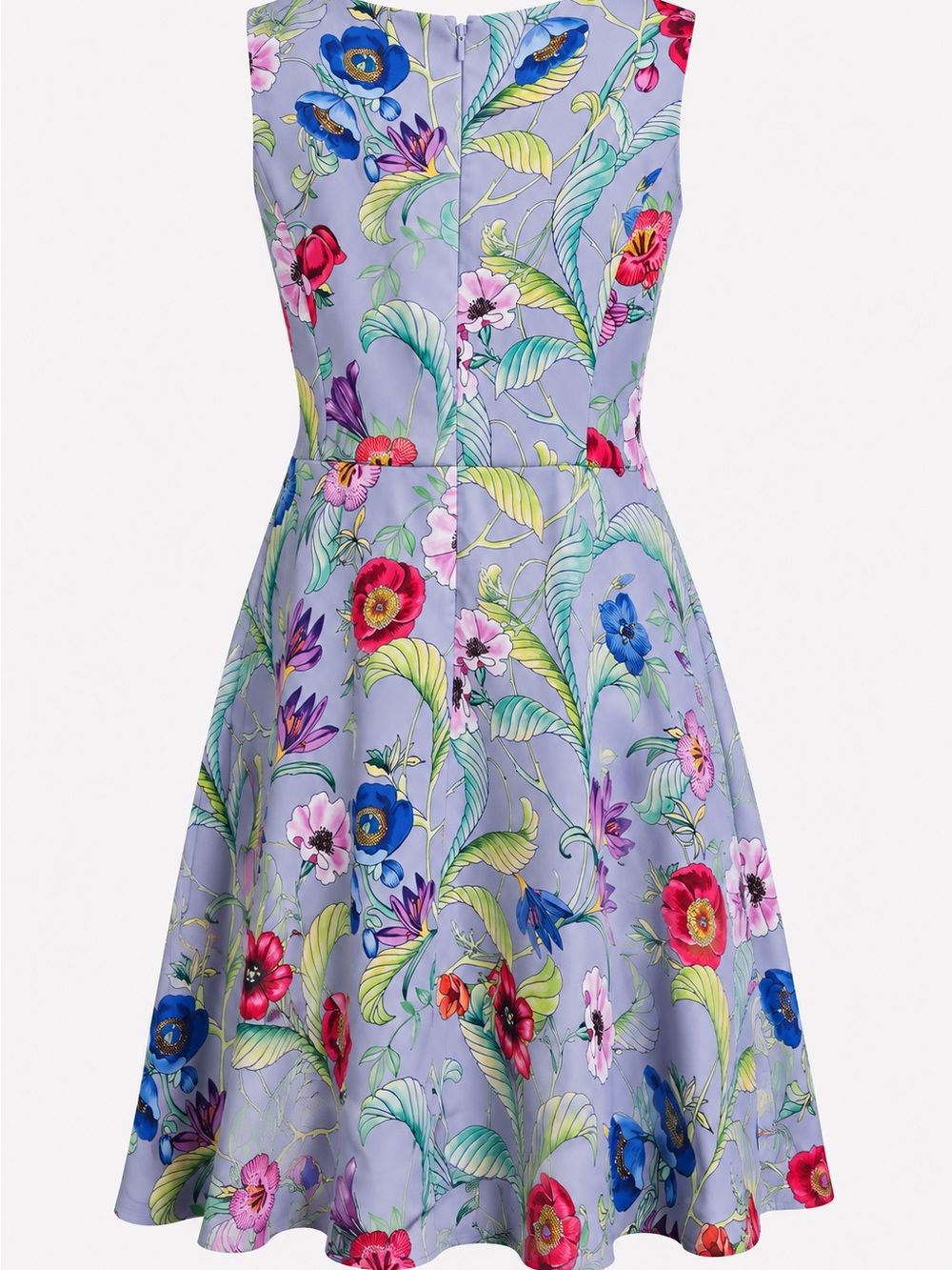 Ann Taylor Botanical Garden Floral Fit & Flare Dress in Periwinkle Lavender - Picture 4 of 8
